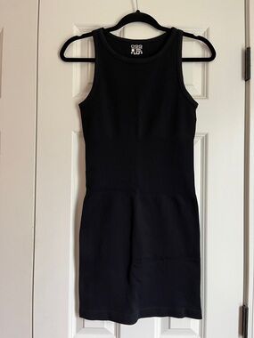 Oqq Ribbed Shapewear tank dress, black, size L